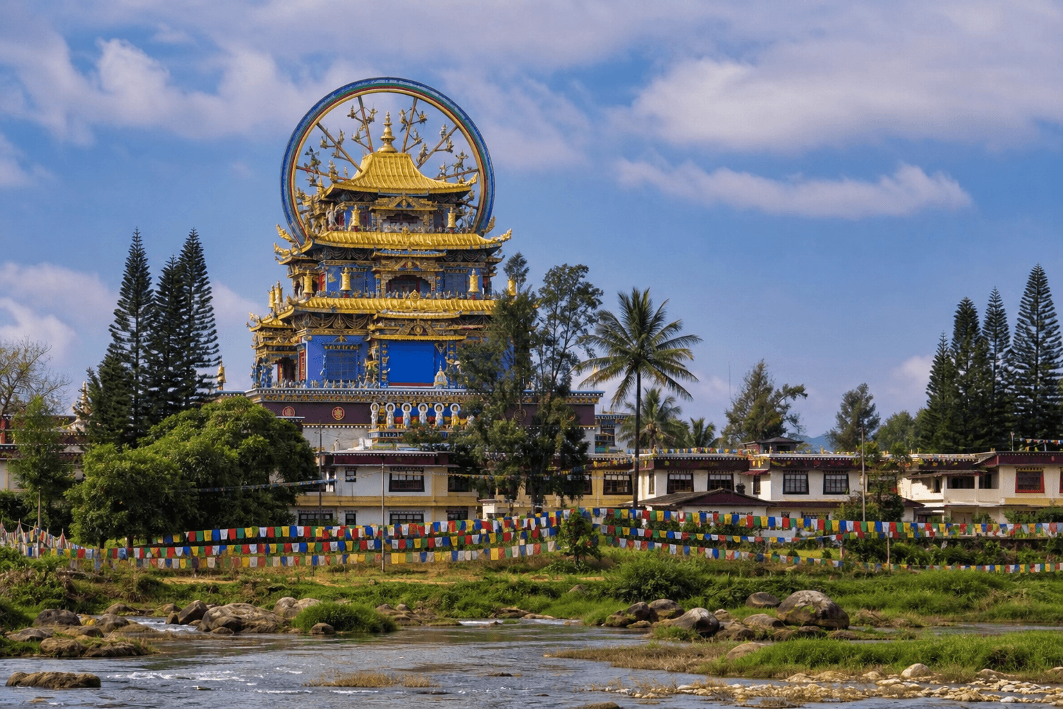Kushalnagar — Namdroling Golden Temple · ~85 km