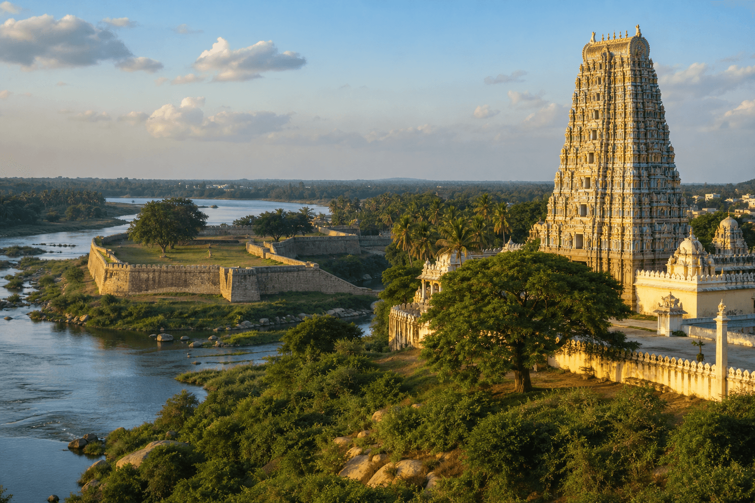Srirangapatna — Ranganathaswamy Temple & Tipu's Fort · ~15 km
